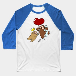 Heart Balloon Sloths and Cat Baseball T-Shirt